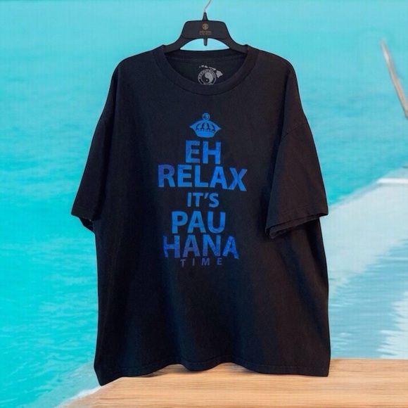 T&C Surf Shop "Pau Hana Time" T-Shirt - Black - Men's 2XL -  Beach Hawaii Surf - Picture 1 of 6